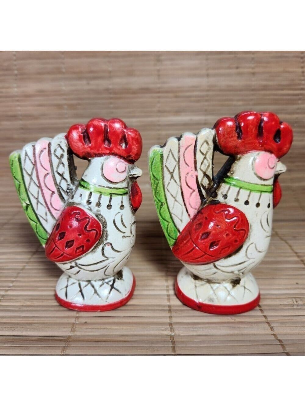 Vintage Rooster Salt and Pepper Shakers Made in Japan Country Farmhouse Cottage